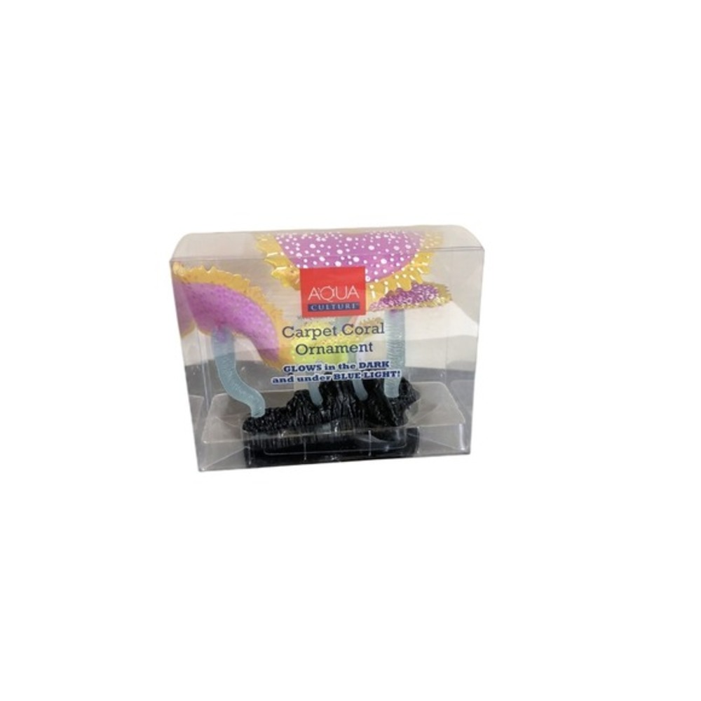 Silicone Glowing‎ Aquarium Coral Decorations Pink Yellow Aqua Culture 1 Set NWT